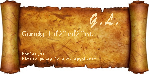 Gundy Lóránt névjegykártya